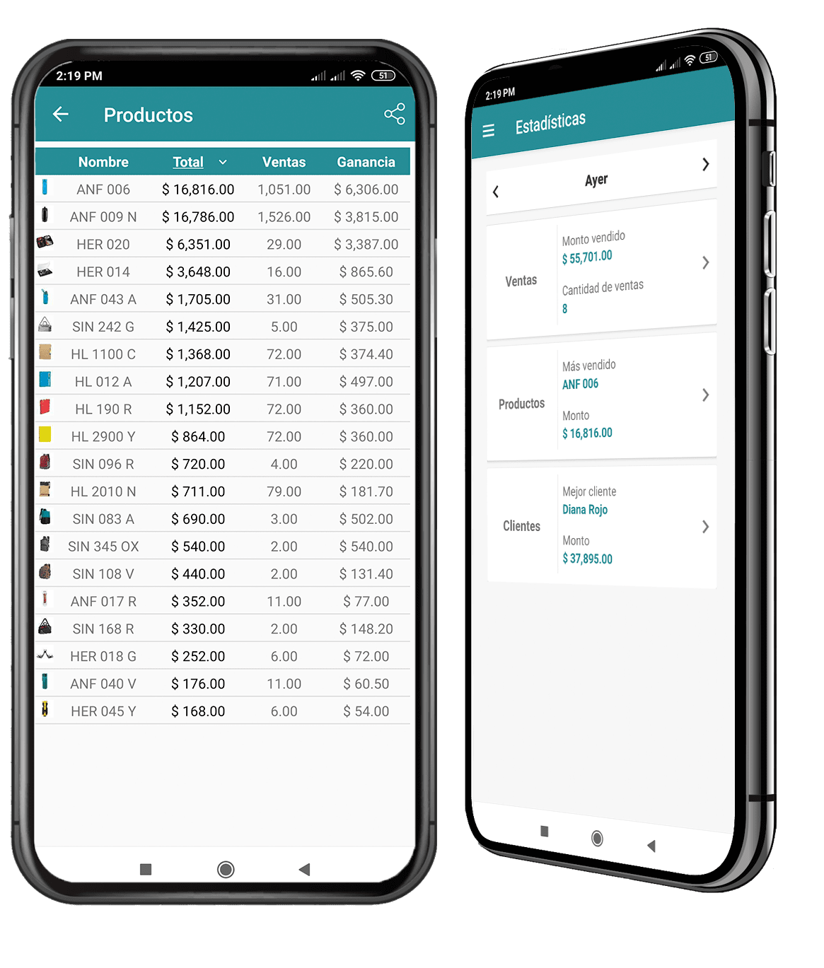 Estadísticas y reportes en la app Bersta POS